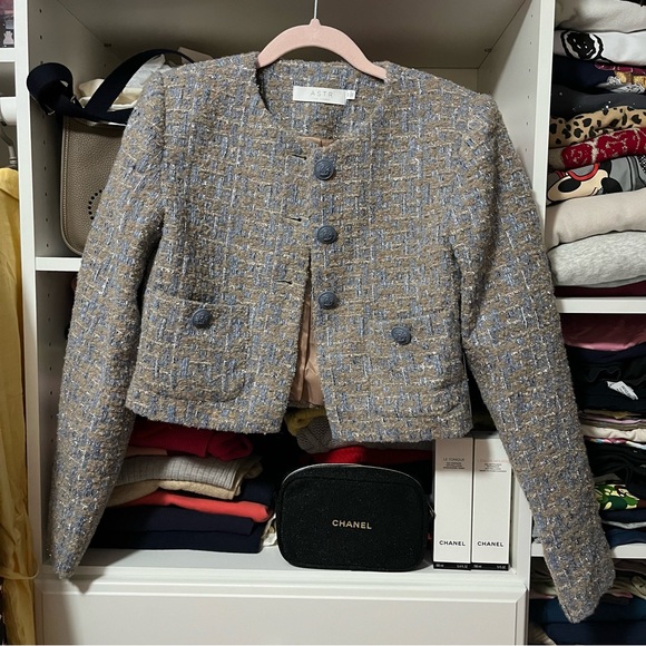 ASTR the label cropped tweed blazer - Picture 3 of 4